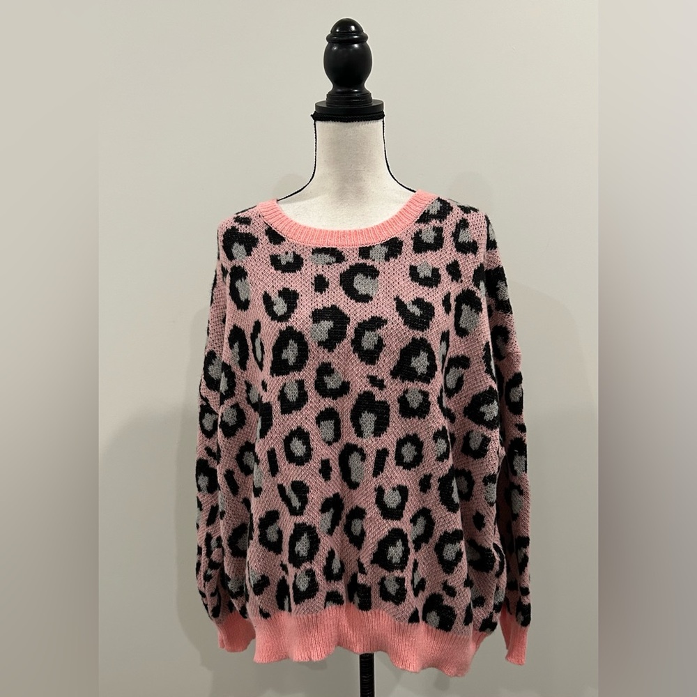 Shein Curve Animal Print Sweater